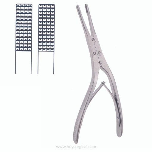 Rubin Septal Morselizer, Double-Action, Deeply Serrated Jaws, 17.0 Mm X 5.0 Mm, Supplied W/ 1 Slip-On Guard, 8" (20.3 Cm)